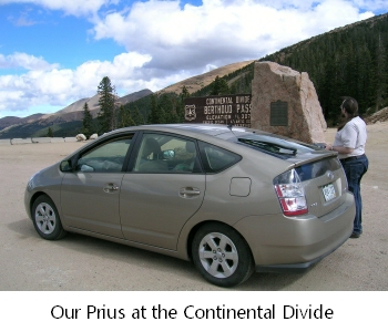 Our Prius at the Continental Divide